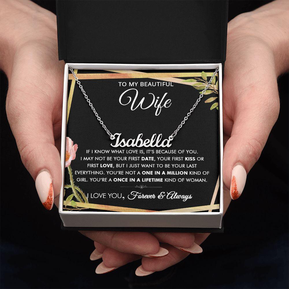 To My Beautiful Wife - One In A Million - Personalized Necklace - Everyoou