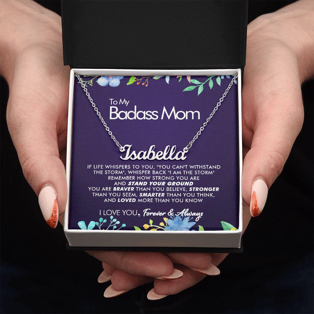 To My Badass Mom - Braver - Personalized Name Necklace - Everyoou