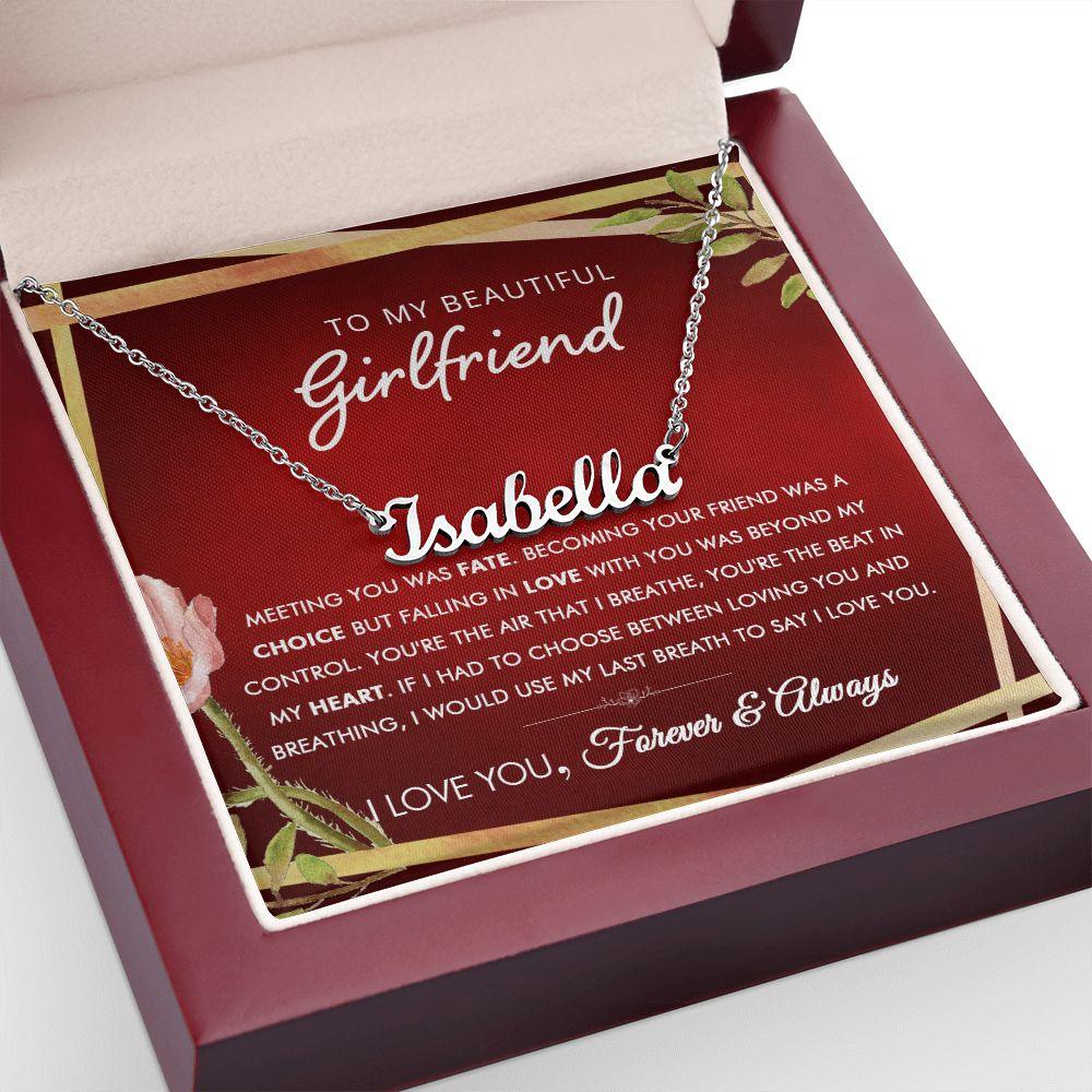 To My Beautiful Girlfriend - Always - Personalized Name Necklace - Everyoou