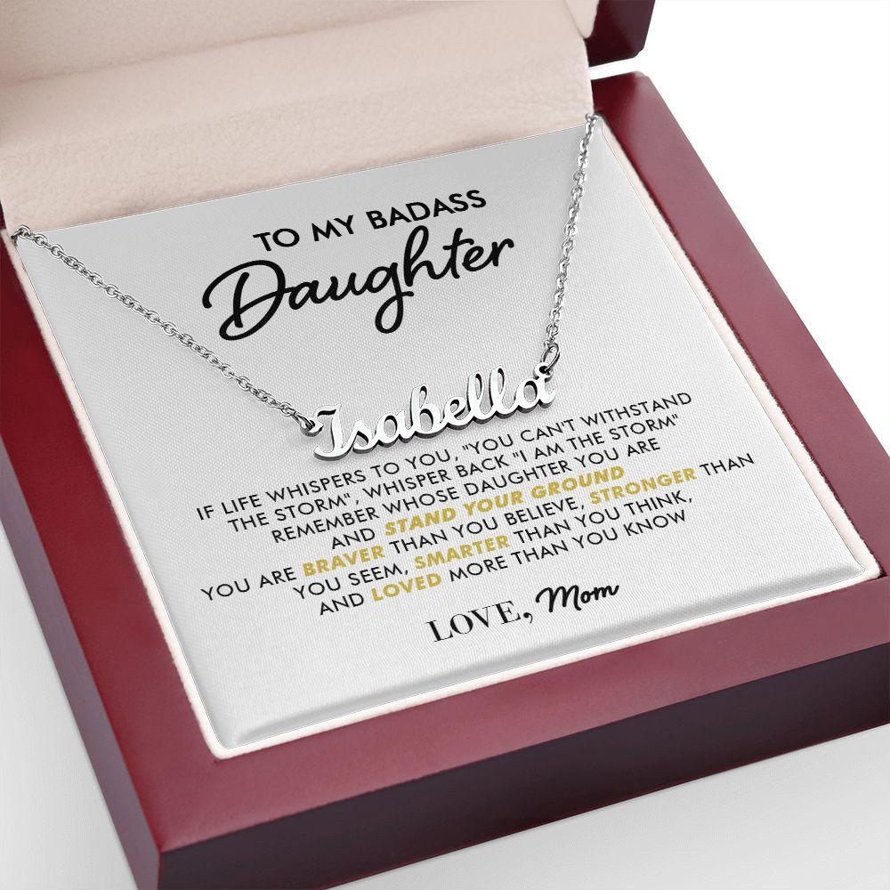 To My Badass Daughter - I Am The Storm - Personalized Name Necklace - Everyoou