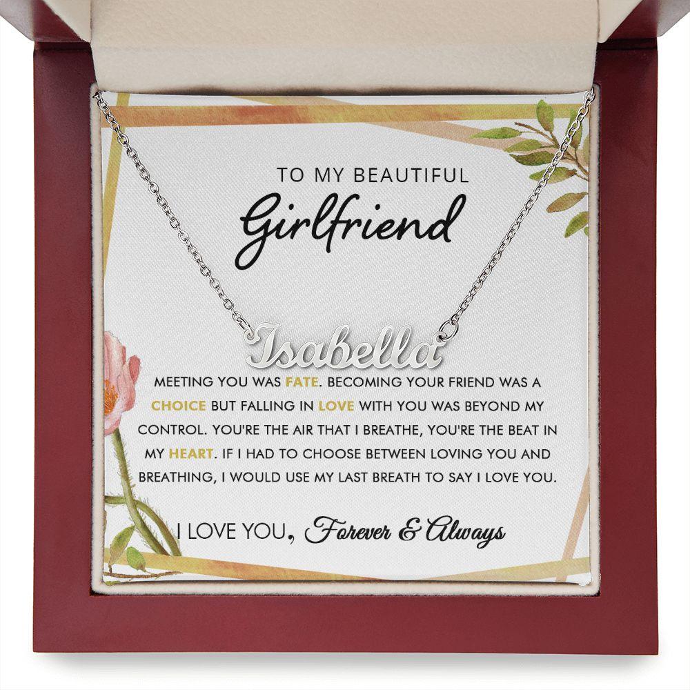 To My Beautiful Girlfriend - Last - Personalized Name Necklace - Everyoou