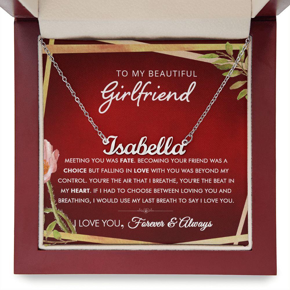 To My Beautiful Girlfriend - Always - Personalized Name Necklace - Everyoou