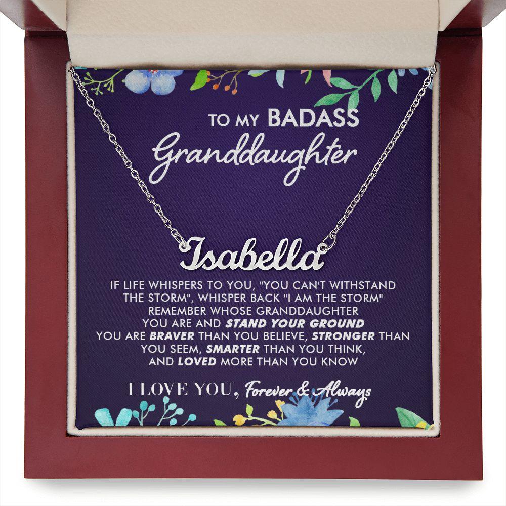 To My Badass Granddaughter - Life Whispers - Personalized Name Necklace - Everyoou