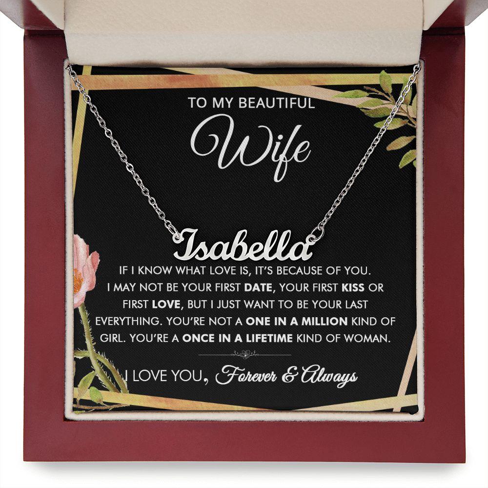 To My Beautiful Wife - One In A Million - Personalized Necklace - Everyoou