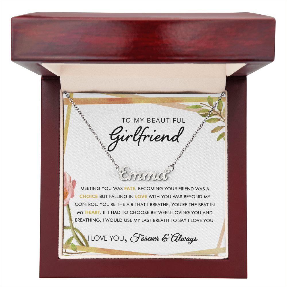 To My Beautiful Girlfriend - Last - Personalized Name Necklace - Everyoou