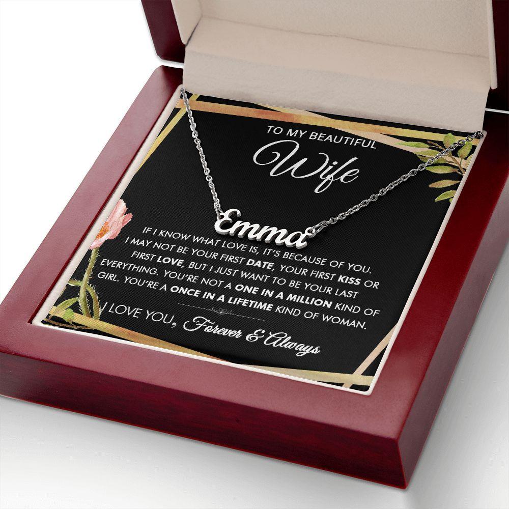 To My Beautiful Wife - One In A Million - Personalized Necklace - Everyoou