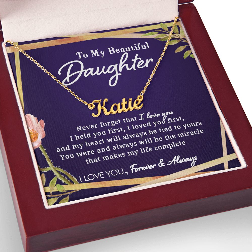 To My Beautiful Daughter - Never Forget - Personalized Name Necklace - Everyoou